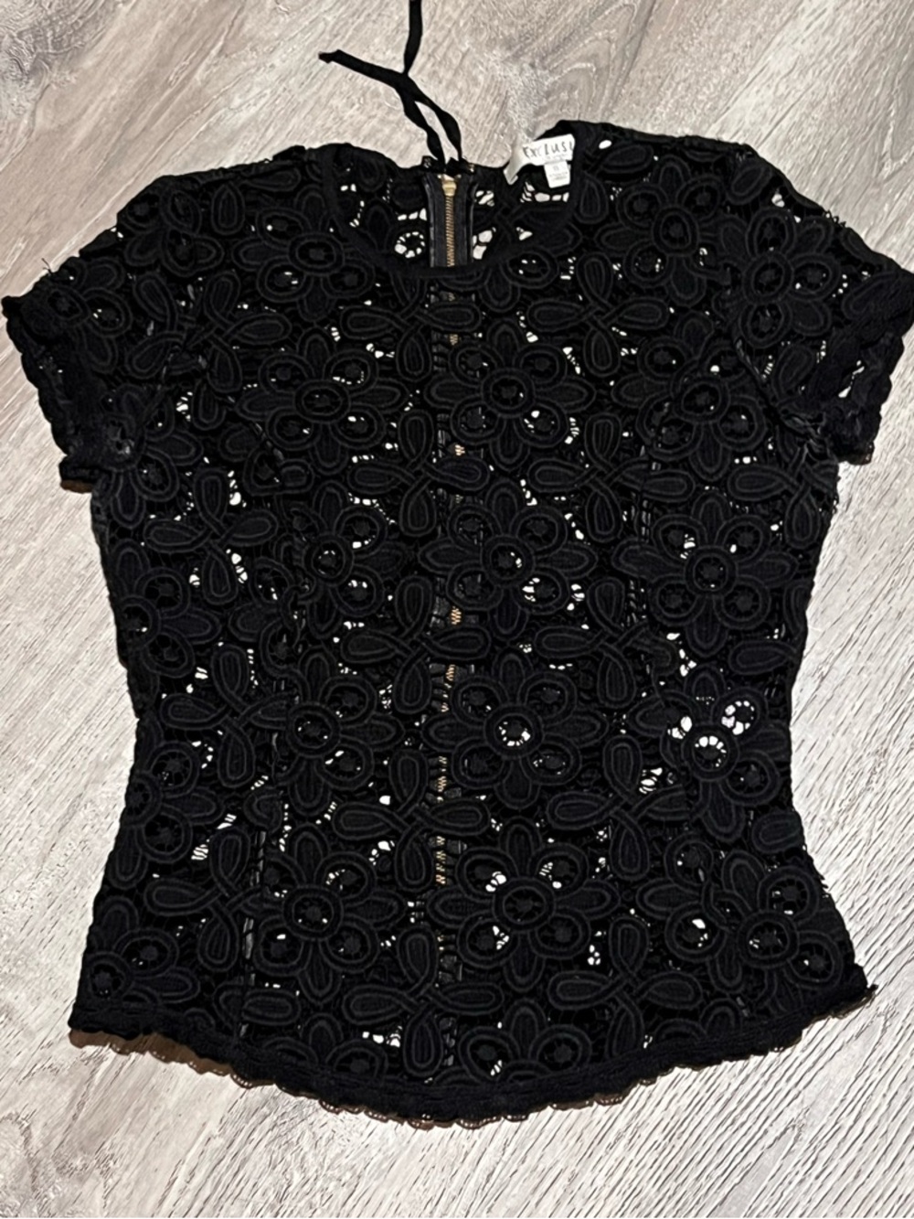 Exclusive for Intermix Black Lace Top - Picture 4 of 16